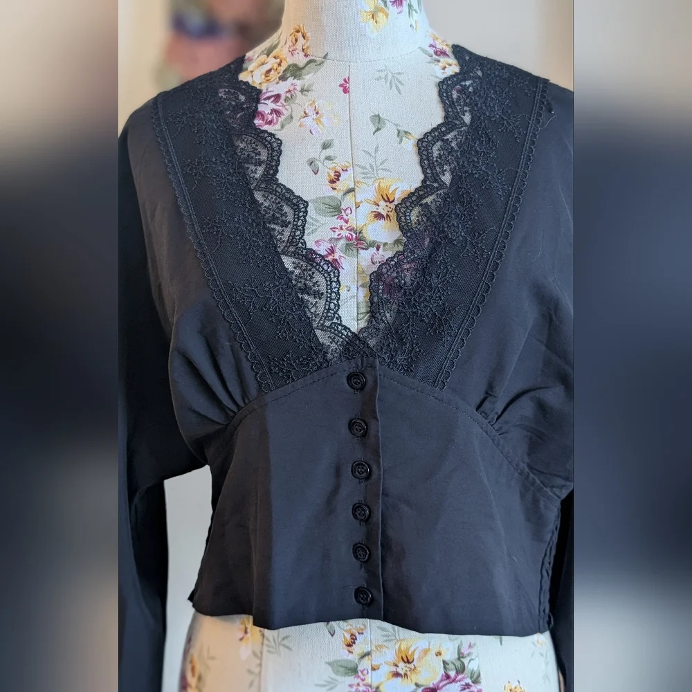 Zara Black Elegant Blouse - Picture 3 of 5